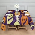 thumbnail image 3 of Purple Halloween Jack Lanterns Square Tablecloth,Waterproof Square Table Cover,Wipeable Spillproof Washable Table Cover for Home Kitchen Party Decor 52"x52"(132x132cm), 3 of 6