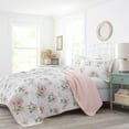thumbnail image 1 of Laura Ashley | Honeysuckle Collection | Quilt Set-100% Cotton, Reversible, All Season Bedding with Matching Sham(s), Pre-Washed for Added Softness, Twin, Blush, 1 of 10