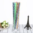 thumbnail image 1 of Colorful Reusable Hard Plastic Stripe Drinking Straws Party Decoration, 1 of 5