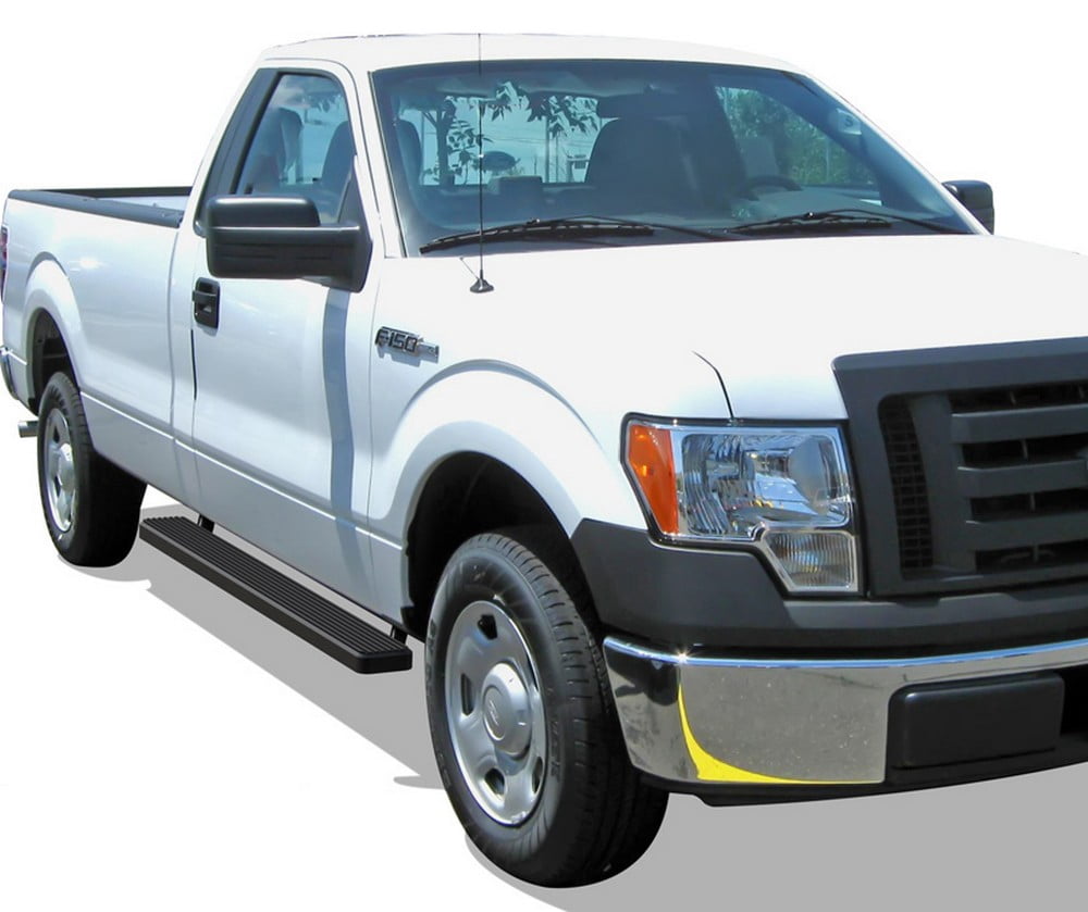 APS Running Boards 6 inches Matte Black Compatible with Ford F150 2009-2014 Regular Cab Stainless Steel (Nerf Bars Side Steps Side Bars)