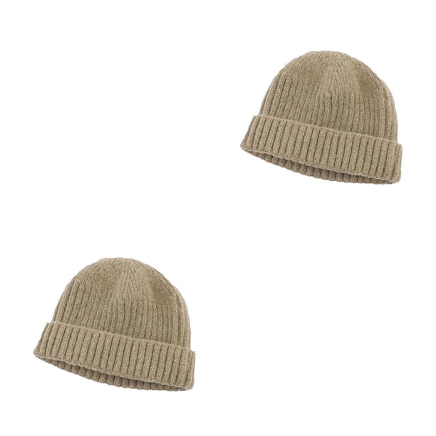 Minnieouse Gorros de punto cálidos gorros de lana de calavera lindo sombrero de protección Casual pulóver sombreros hombres esquí ciclismo amarillo amarillo claro 2piezas Minnieouse CBP266991