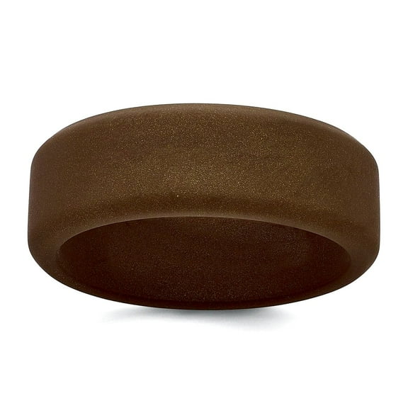 Silicone Bronze Metallic 8mm Band Size 8 Ring for Women and Men