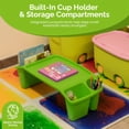 Basicwise Green Activity Desk Table with Built-In Cup Holder and ...