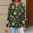 thumbnail image 5 of Mfakffe Christmas Womens T Shirts Long Sleeve V Neck Tops Comfortable Christmas Graphic Shirt Lightweight Pullover Tee, 5 of 5