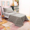 thumbnail image 4 of Ntbay 4 Piece Microfiber Toddler Bedding Set, Ultra Soft and Breathable Crib Sheet Set, Includes Quilted Comforter, Fitted Sheet, Flat Top Sheet and Envelope Pillowcase, Smoke Gray, 4 of 5