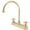 Brass, variant on Kingston KB3748AX Restoration Two-Handle 3-Hole 8" Centerset Kitchen Faucet in Brushed Nickel