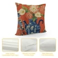 thumbnail image 4 of JEUXUS Farmhouse Throw Pillow Cover with Zipper Orange Red Chinoiserie Floral Blue and White Porcelain Vase Pillow Cases Cushion Cover for Office Living Room Bedroom Car Chair Home Decorations, 4 of 5