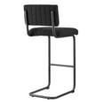 thumbnail image 4 of Bar Stool Chair Barstool, Set of 2, Black, Fabric, Metal, Mid Century Pub Cafe Bistro Dining Kitchen, Modern Contemporary HB34859, 4 of 11