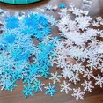 thumbnail image 2 of 300 piezas de copos de nieve artificiales para decoración navideña, material de decoración para el hogar, hecho a mano, para bodas y Navidad, 2 of 4