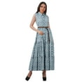 thumbnail image 1 of Moomaya Robe Chemise Longue Femmes Imprimée Sans Manches Robe d'Été Chemise à Boutons, 1 of 4