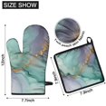 thumbnail image 6 of Green Purple Gold Marble Pattern Kitchen Oven Mitt and Pot Holder Sets 4 Pcs for Baking, Cooking and Grilling, Heat Resistant Up To 392 °F, 6 of 7