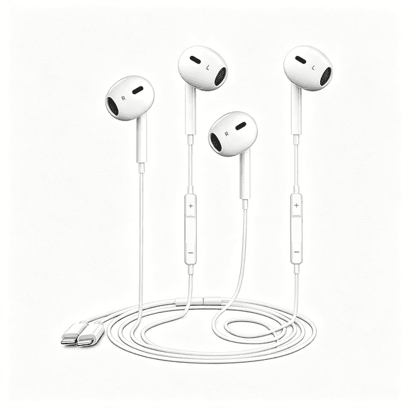 GJX 2Pcs Wired Headphones Earbuds for Iphone 14/13/12/11/Xr/Xs/X/8/7/Se,Wired Earphones with Built-In Microphone&Volume Control Hifi Stereo Nosie Reduction Support All Ios System