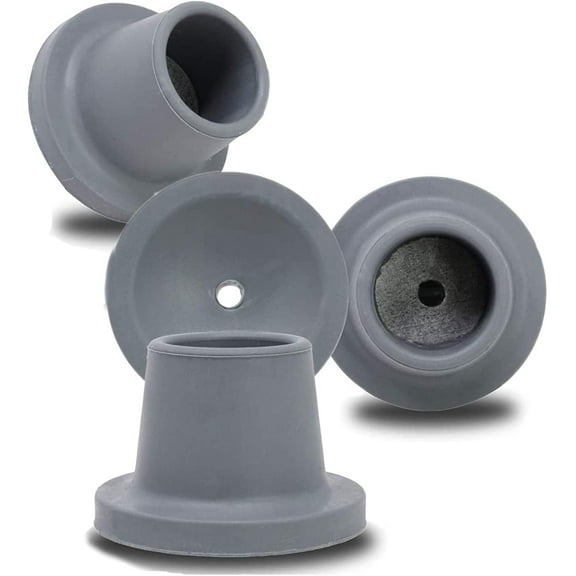 Replacement Feet for Shower Chair Bath Seat, Shower stools and Transfer Bench, Non-Skid Shower Bench and Tub Transfer Benches Rubber Suction Cup Feet, Metal Insert Reinforced (1-1/8" I.D, Grey)