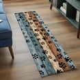 thumbnail image 4 of Runner Rug 2 x 6 Ft, Blue Brown Washable Non-Slip Floor Mat for Kitchen Hallway/Entryway, Rustic Farmhouse Dog Paw Vintage Long Kitchen Runner Area Rugs for Living Room, Low-Profile, 4 of 7