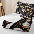 thumbnail image 4 of Homewish Halloween Witch Set Twin Quilt Set, Skull Skeleton Candle Twin Coverlet Set, 2 Pieces 1 Bedspread and 1 Pillowcase, 4 of 7