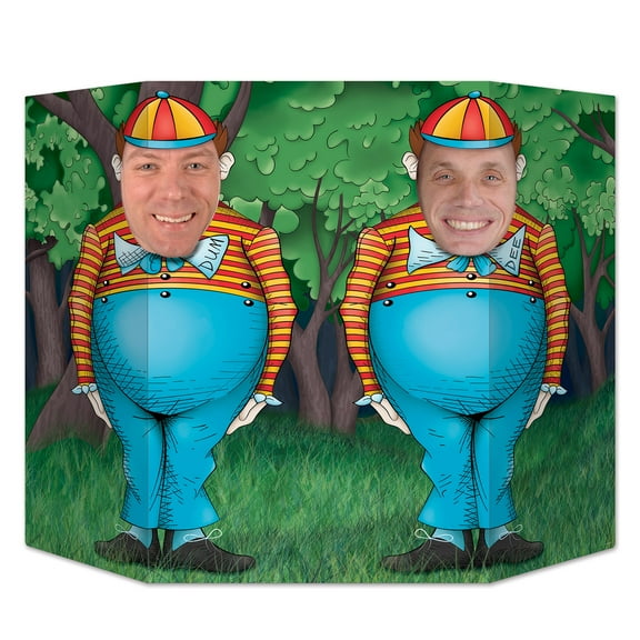 Party Central Pack of 6 Multi-Color Alice In Wonderland Tweedle Dee and Dum Photo Props 37"