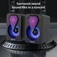 thumbnail image 4 of Altavoz Mini de Escritorio con Luz de Siete Colores RGB, Altavoz USB con Cable para Computadoras de Escritorio, Caja Pequeña para Portátiles, Sonido Estéreo HiFi con Subwoofer con Cable, 4 of 8