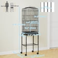 thumbnail image 3 of PawHut 62" Bird Cage Budgie Cage with Wheels, Detachable Stand, Storage, Black, 3 of 10