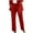 Red, variant on Bovxnpu Plus Size Pants For Women, Women's Stretchy Straight Leg Work Pants Business Office Pants, Ladies' Solid-Color Button Pocket Zipper Trousers M