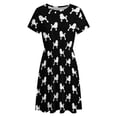thumbnail image 4 of Standard Poodle Silhouette with Fancy Haircut Short Sleeve Dress Women Summer Evening Dresses Ladies Sundress, 4 of 7