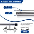 thumbnail image 4 of ZOPZO Extendable Stainless Steel Curtain Rod, Silver, 30-94 inch, for Window and Eyelet Curtains with Threaded Connection and Brackets, 4 of 8