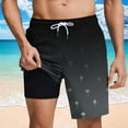 thumbnail image 2 of Clean Men's Swim Trunks Coconut tree print Pants Adjustable Drawstring Shorts With Compression Liner 7 Inch Inseam Board Shorts 2 In 1 Quick-Dry Bathing Suits Hawaii Beach Shorts, 2 of 6