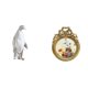thumbnail image 1 of Figura de pingüino coleccionable, estatua de resina con marco europeo vintage redondo y ornamentado para regalo de inauguración de la casa o boda., 1 of 8