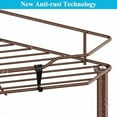 thumbnail image 3 of 4 Tier Floor Standing Corner Shower Caddy Organizer Shelf with Hooks, Bathroom Shelves Stand Rack, Coffee, 3 of 7