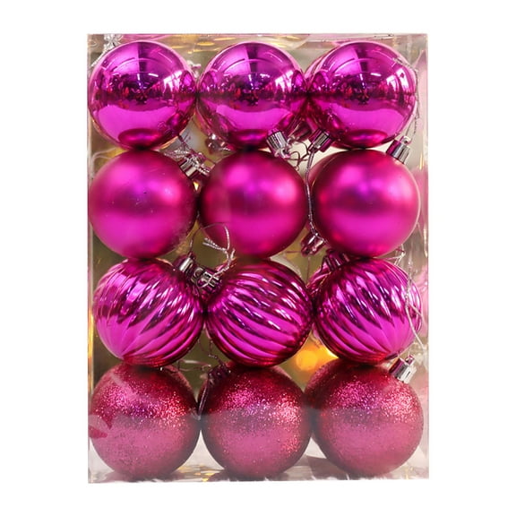 Chmadoxn Christmas Ornaments 24pcs Shatterproof Christmas Balls for Christmas Tree Exquisite Xmas Balls Decorations for Party Holiday 5CM