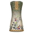thumbnail image 5 of EGNMCR Robes de Fête pour Femmes Femmes Décontracté Ample Été Robe Débardeur à Imprimé Floral Ajourée Robe de Plage Sans Manches Robes, 5 of 5
