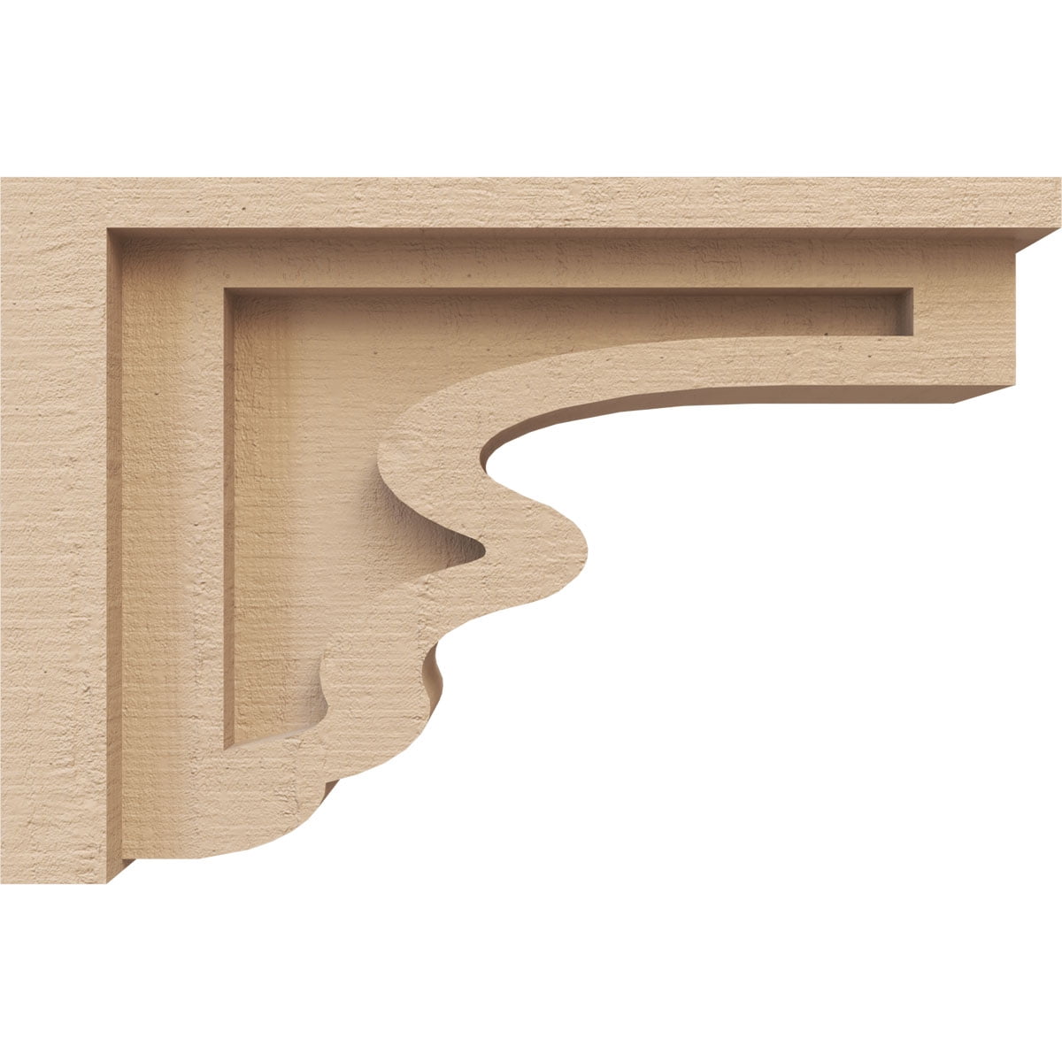 3"W x 9"D x 6"H Classic Highland Rough Cedar Woodgrain TimberThane Corbel, Primed Tan