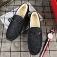 thumbnail image 6 of Winter Men's Casual Loafers Slip On Outdoor Fuzzy Furry Loafers Leather Warm Comfortable Shoes Male Driving Shoes Moccasins Classic Penny Loafer Flats Boat Shoes, 6 of 14