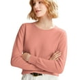 thumbnail image 2 of Women's 100% Merino Wool 2024 Fall Winter First-Line Ready to Wear Long Sleeve Seamless Knit Crewneck Sweater Watermelon Red S, 2 of 9