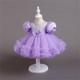 thumbnail image 6 of Girls Dresses Kids Flower Ruffle Beads Toddler Tutu Dresses Bowknot Wedding Pageant Birthday Party Princess Dress Size 2 Y-3 Y, 6 of 7