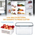 thumbnail image 5 of EGNMCR Storage Bins, Storage Containers 4 In 1 Food Storage Container Produce Containers For Fridge Household Transparent Plastic Food Storage Box-Including Basket Refrigerator Freshness, 5 of 5