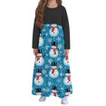 thumbnail image 2 of Little Toddler Girl Red Christmas Dress Cotton Long Sleeve Party Outfit Sky Blue 11-12 Years, 2 of 6