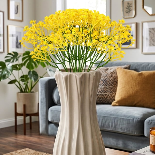 Flores artificiales de paniculata (Gypsophila) para decoración del hogar | Arreglos florales de seda realistas para mesas de salón | Decoración para oficinas o bodas, ideales para jarrones y ramos.