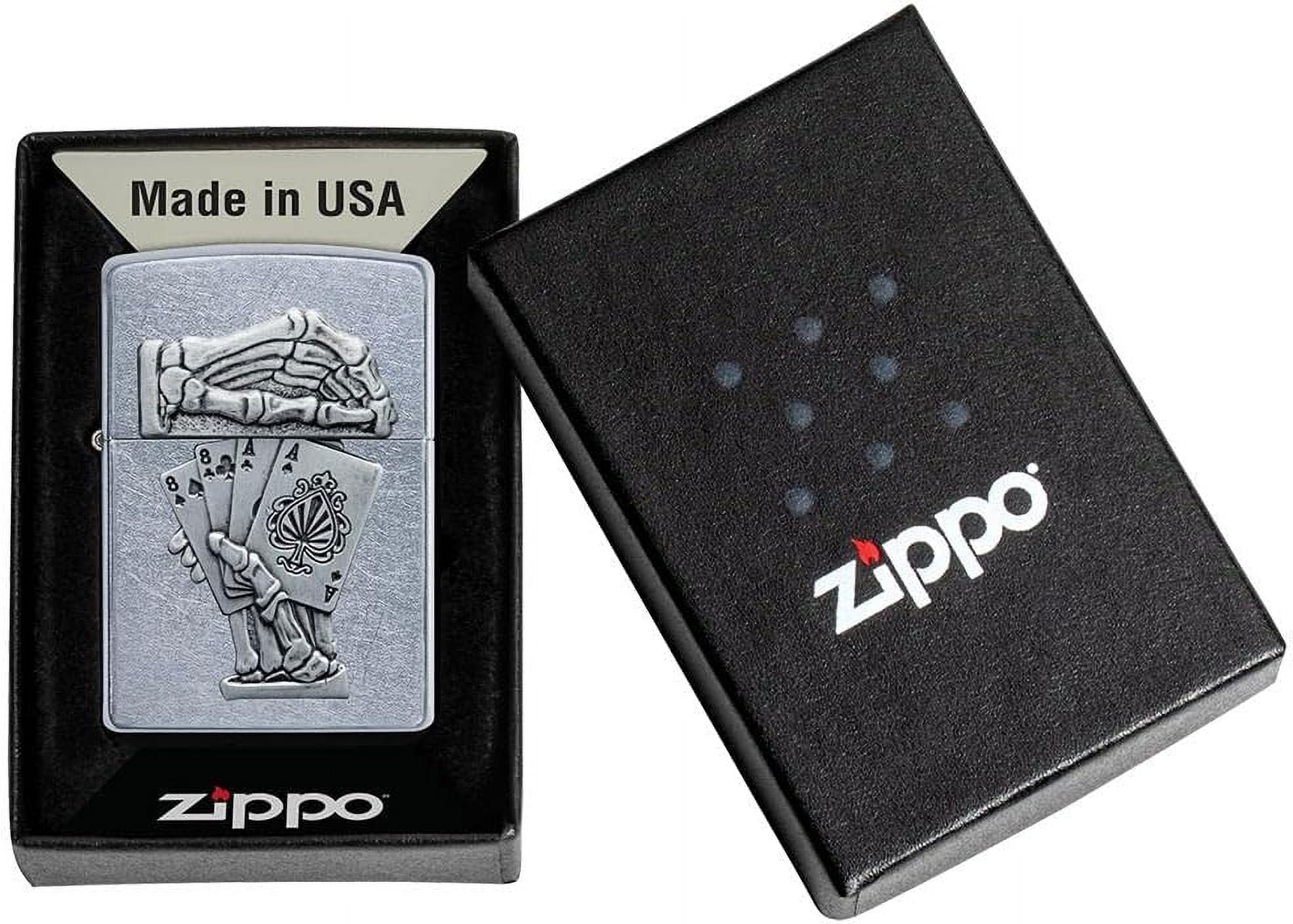 Personalized Custom Message Engraved on Back Ace of Spades Zippo Windproof Lighter (Dead Mans Hand) 49536