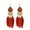 Red, variant on Walbest 1 Pair Women Faux Feather Earrings Vintage Bohemian Earrings Long Drop Dangle Earrings With Dream Catcher Design, Alloy Women Fashion Long Earrings for Daily Wear