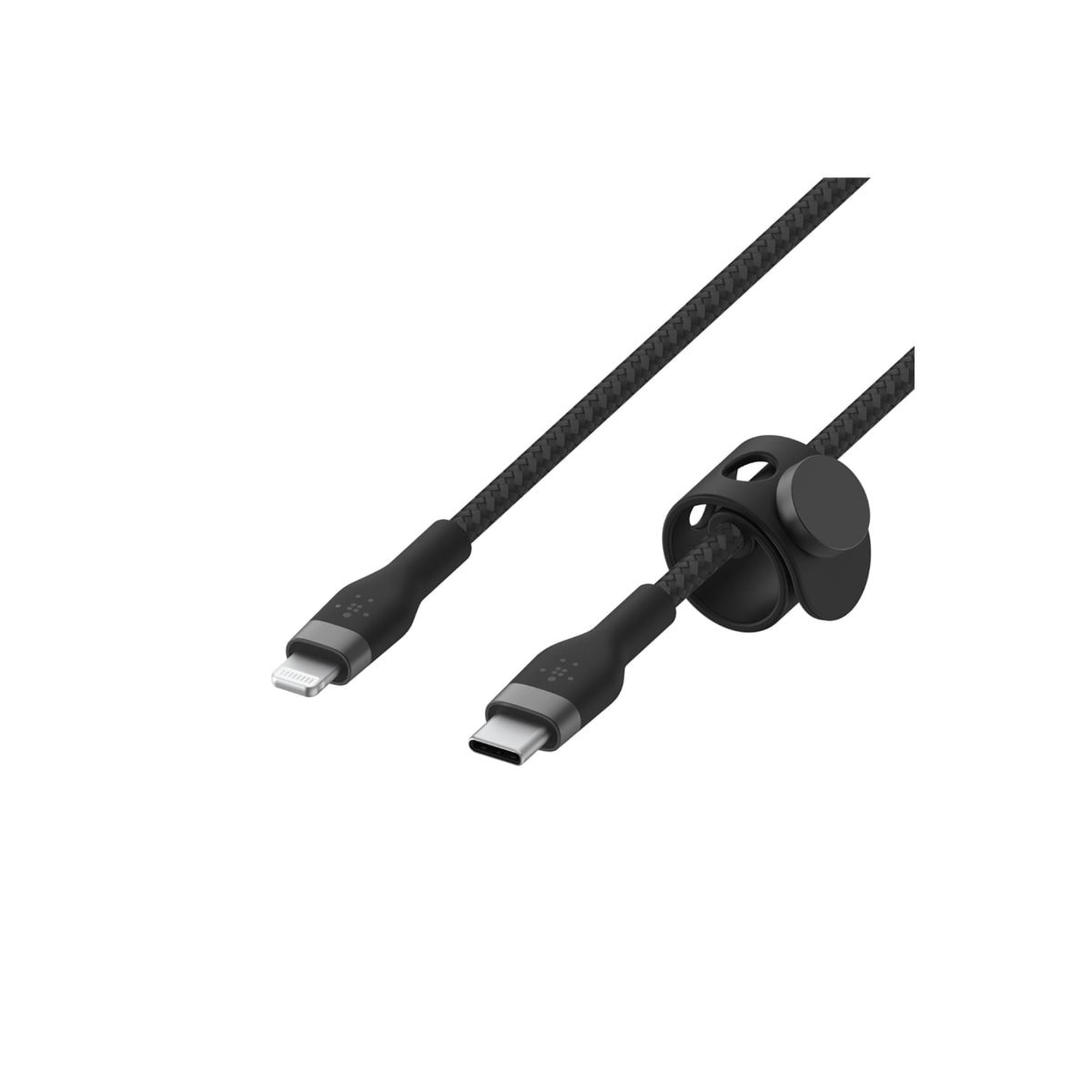 Belkin BoostCharge Pro Flex Braided USB Type C to Lightning Cable (2M/6.6ft), MFi Certified 20W Fast Charging PD Power Delivery for iPhone 14, iPhone 13, 12, 11, Pro, Max, Mini, SE, iPad - Black