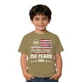 thumbnail image 4 of Patriotic Boys Short Sleeve T-Shirt USA 250th Anniversary 1776-2026 Vintage American Flag Top, 4 of 4