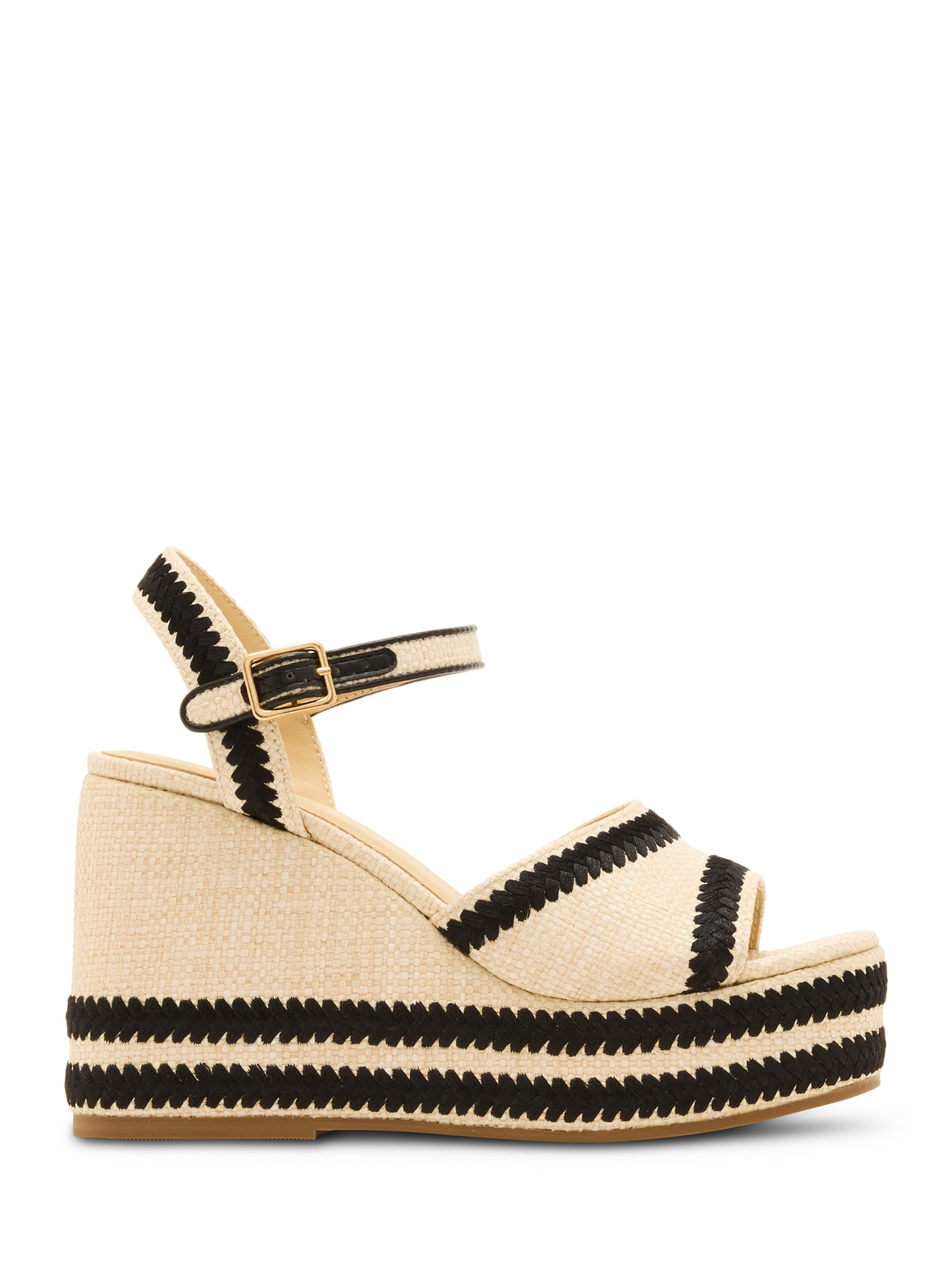 Madden Girl Women's Norree Linen Wedge Sandal with Ankle Strap