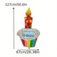 thumbnail image 1 of 1pc, Large 40in Birthday Candle Cake Balloon - Perfect for Birthday Parties, Cake Decorations, and Outdoor Events, 1 of 5