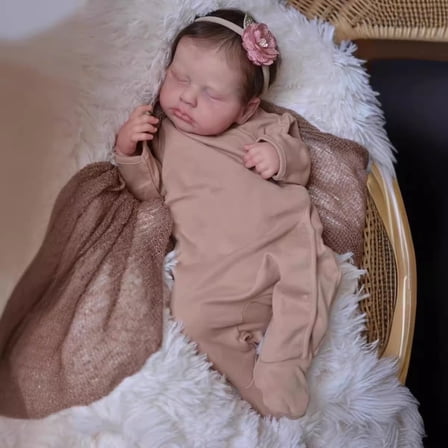 Lifelike Reborn Baby Dolls Real Life Realistic Baby Dolls 20 '' Sleeping Newborn Baby Girl with Feeding Accessories Toy for Age 3 