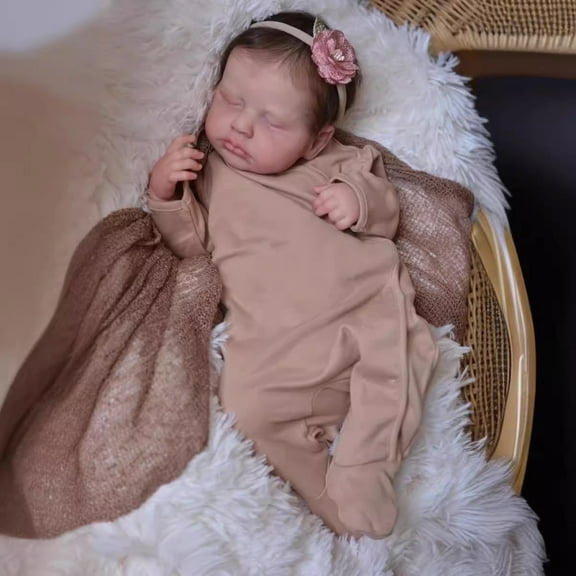 Lifelike Reborn Baby Dolls Real Life Realistic Baby Dolls 20 '' Sleeping Newborn Baby Girl with Feeding Accessories Toy for Age 3 