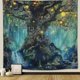 thumbnail image 2 of Wall Hanging Tapestry, Tree Of Life In Psychedelic Forest Under Star Moon Night, 2 of 5
