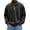 Black, variant on Mens Long Sleeve Polo Shirt Retro Acid Wash Oversized Drop Shoulder Point Collar Button Placket Casual Top For Big And Tall Men