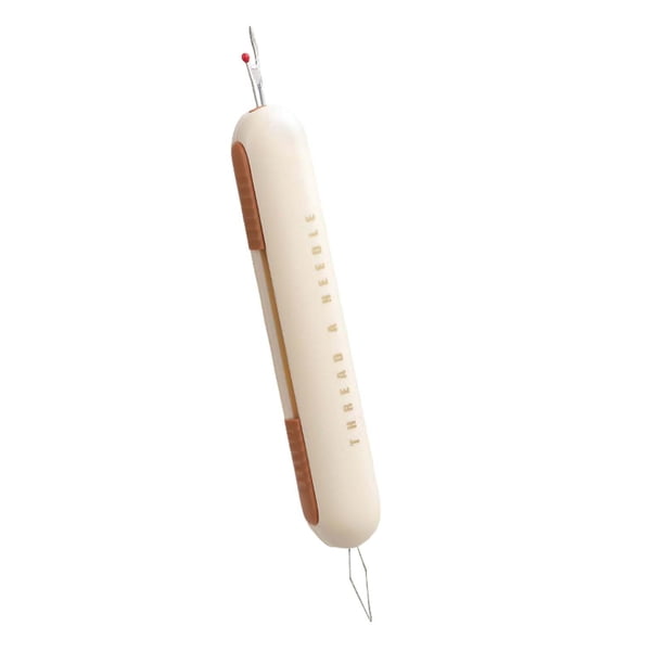 Enhebrador de costura 2 en 1, removedor de hilo de costura, descosedor, herramienta auxiliar de enhebrador fácil y duradero para manualidades DIY, Amarillo claro