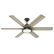Hunter - Warrant Indoor Ceiling Fan With Light, Wall Control, 60-inch, Noble Bronze, Casual-style, 6-speed, Energy Star, 59461, for living rooms, bedrooms, home offices, kitchens