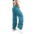 thumbnail image 6 of Breezora Women's Stretchy Cargo Pants High Waist Outdoor Hiking Trousers Breathable Utility Pants With Multiple Pockets XL Size Blue, 6 of 8